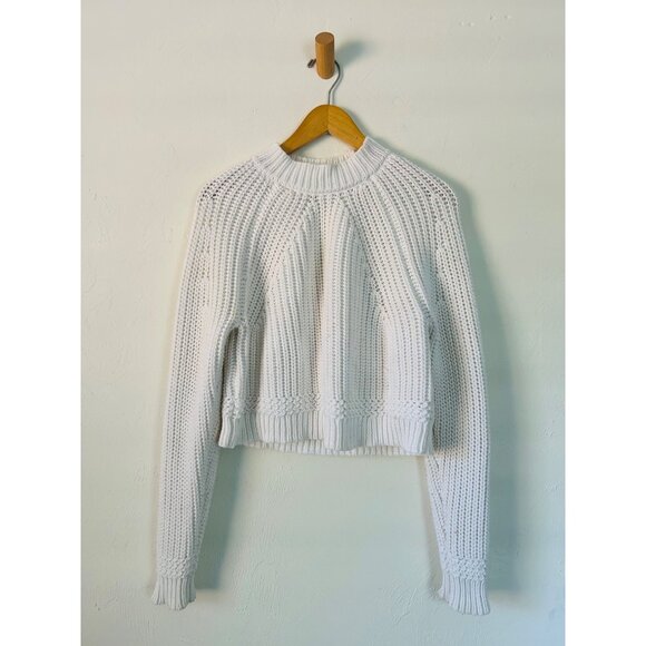 White Milly Cotton Small Blend Textured Knit Sweater - Picture 9 of 9